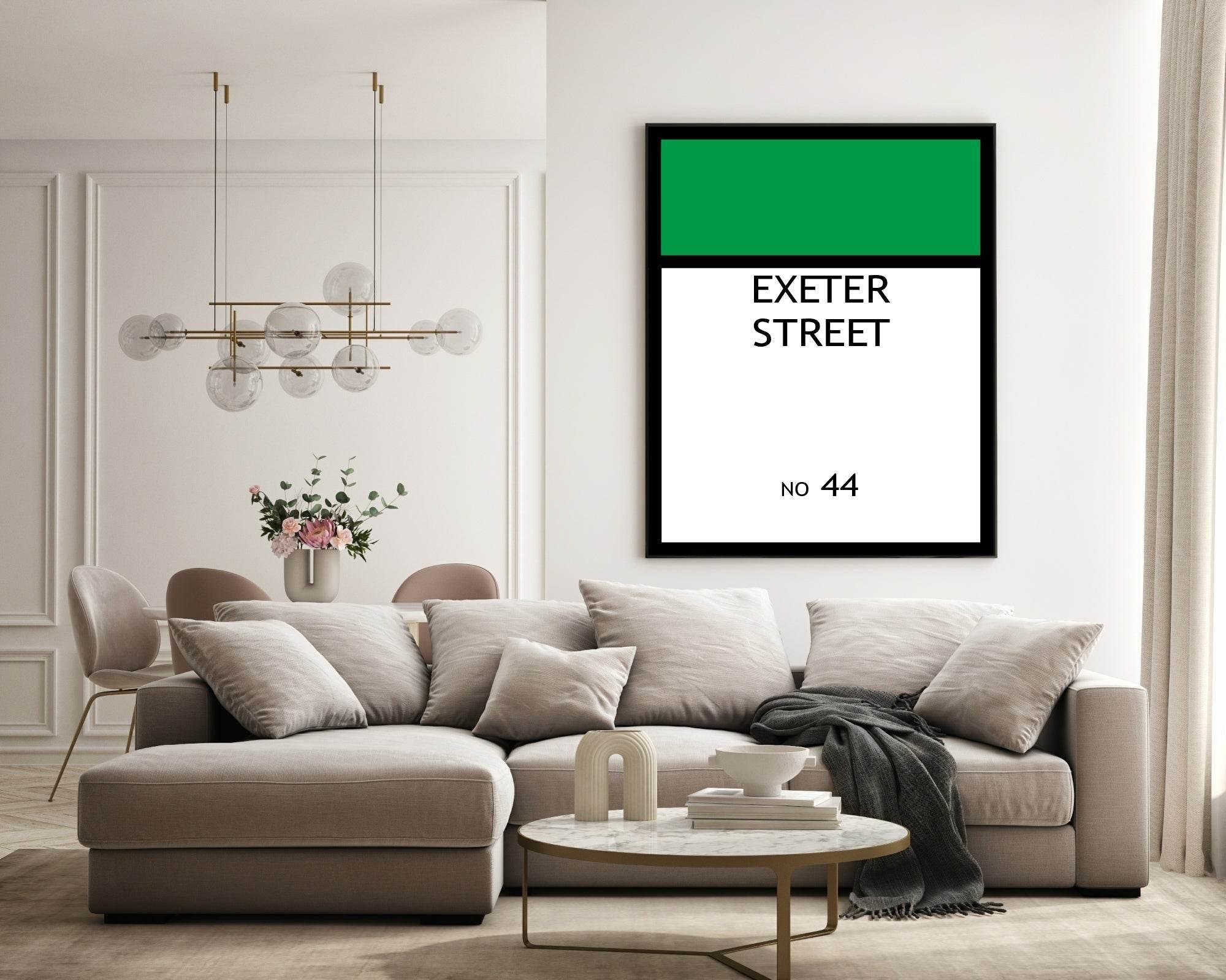Personalised Monopoly Street Name And Number | Wall Art Board Game Prints | Various Colours Available - Larosier Prints