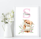 Personalised Oh Baby Animal, Initial And Name | Kids Wall Art | Nursery Prints - Larosier Prints