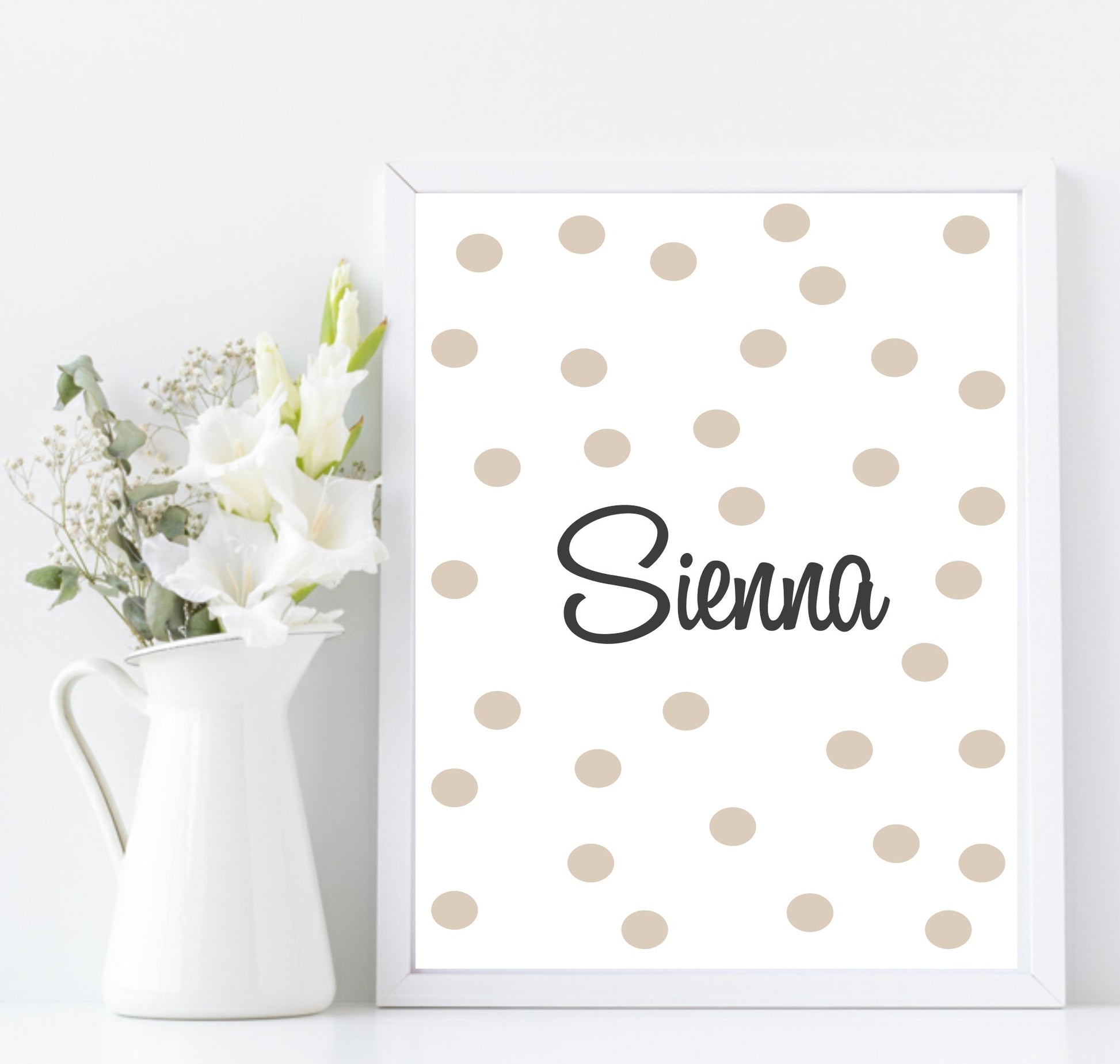 Personalised Name Polka Dot Print | Nursery | Kids Wall Art