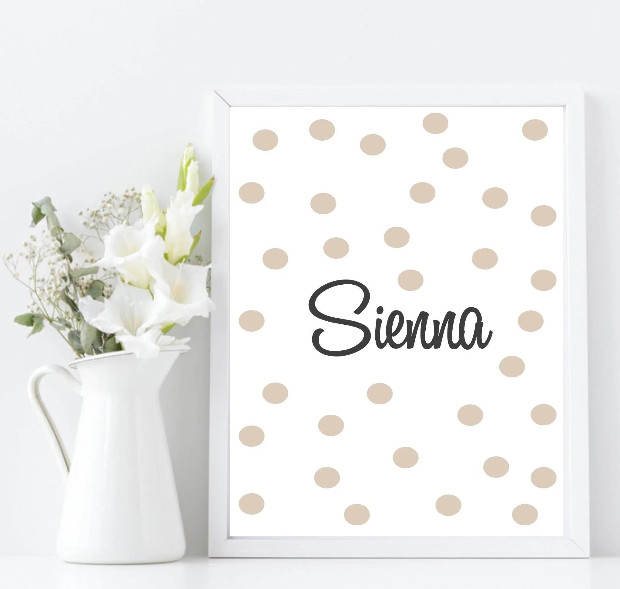 Personalised Name Polka Dot Print | Nursery | Kids Wall Art - Larosier Prints
