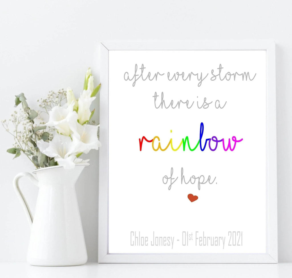 Personalised Rainbow Baby Print | Nursery Wall Art - Larosier Prints