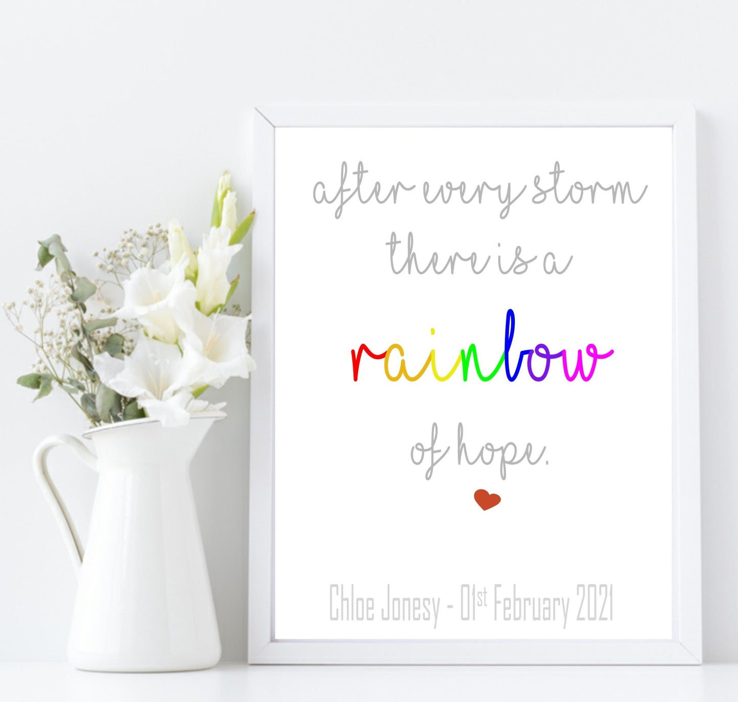 Personalised Rainbow Baby Print | Nursery Wall Art