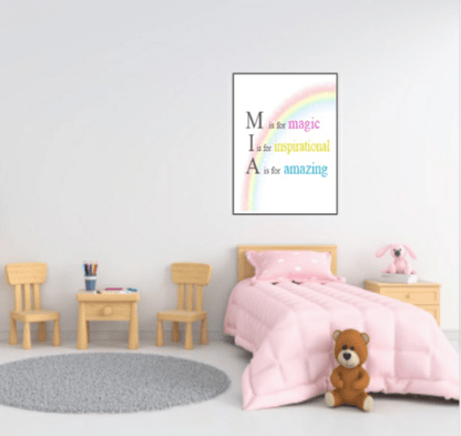 Personalised Rainbow Acrostic Name Poem Print | Nursery Wall Art