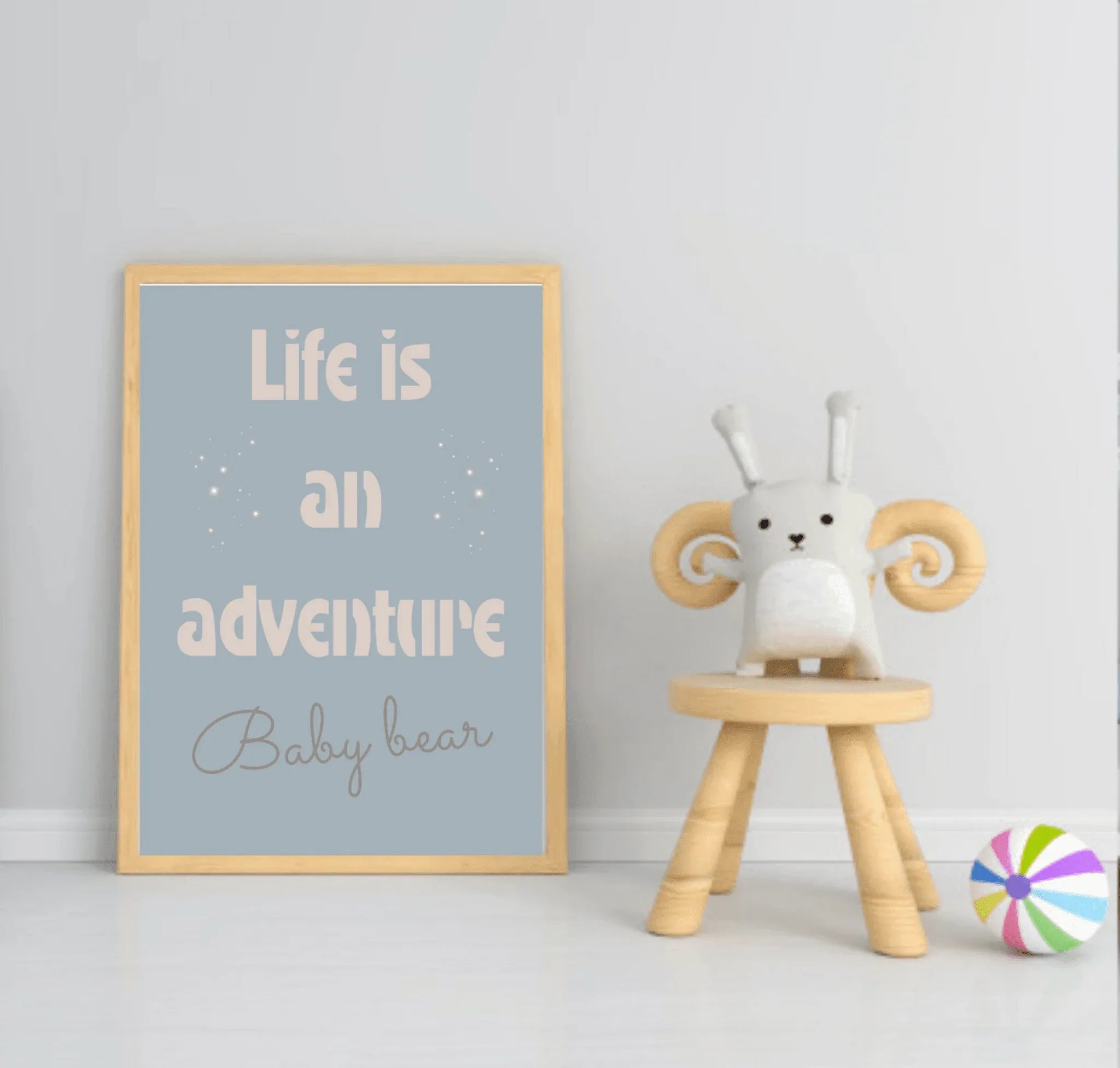 Personalised Set Of 3 Bear On A Mountain Prints | Nursery Wall Art - Larosier Prints