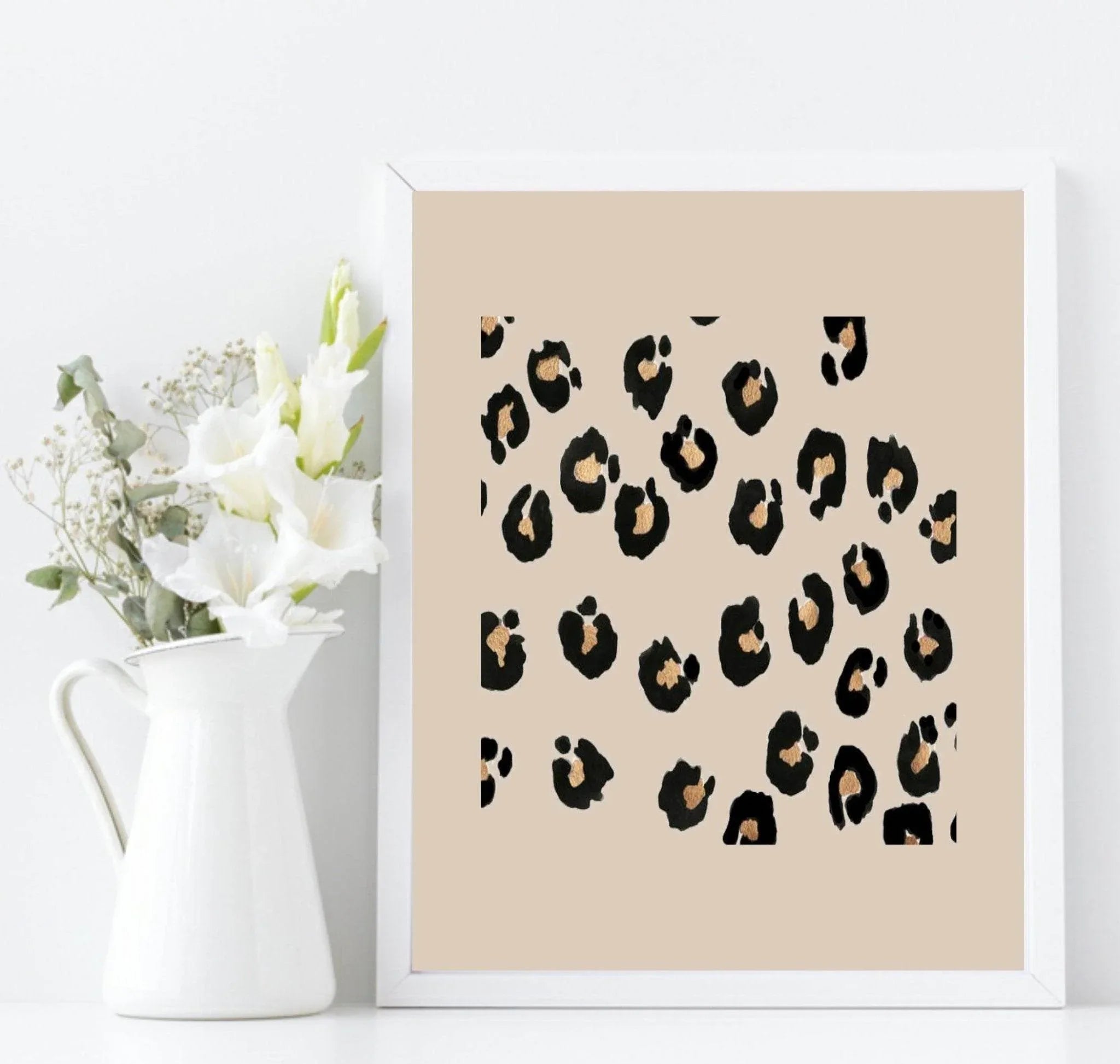Personalised Set Of 3 Name & Leopard Print | Initial Wall Art - Larosier Prints