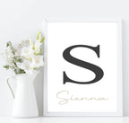 Personalised Set Of 3 Name & Leopard Print | Initial Wall Art - Larosier Prints