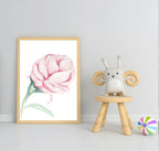 Personalised Set Of 3 Name & Initial Print | Roses Wall Art | Nursery Print - Larosier Prints
