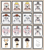 Personalised Set Of 3 Watercolour Animal Prints | Kiki The Koala All Dressed Up | Nursery Wall Art - Larosier Prints