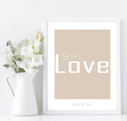 Personalised So In Love Print | Family & Love | Romantic Wall Art - Larosier Prints