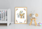Personalised Sweet Baby Animals Print | Watercolour Nursery Wall Art - Larosier Prints