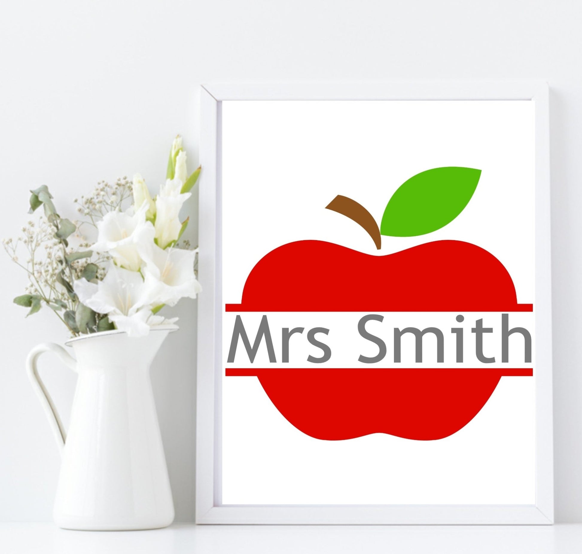 Personalised Teachers Apple Print | Wall Art Gift