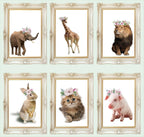 Piglet With Floral Crown Print | Kids Animal Wall Art - Larosier Prints