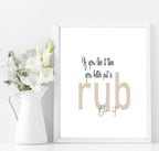 Put A Rub On It Print | BBQ Outdoor Garden Wall Art - Larosier Prints