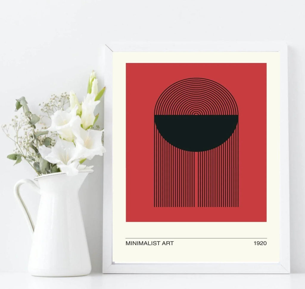 Red Minimalist Print | Abstract Wall Art - Larosier Prints