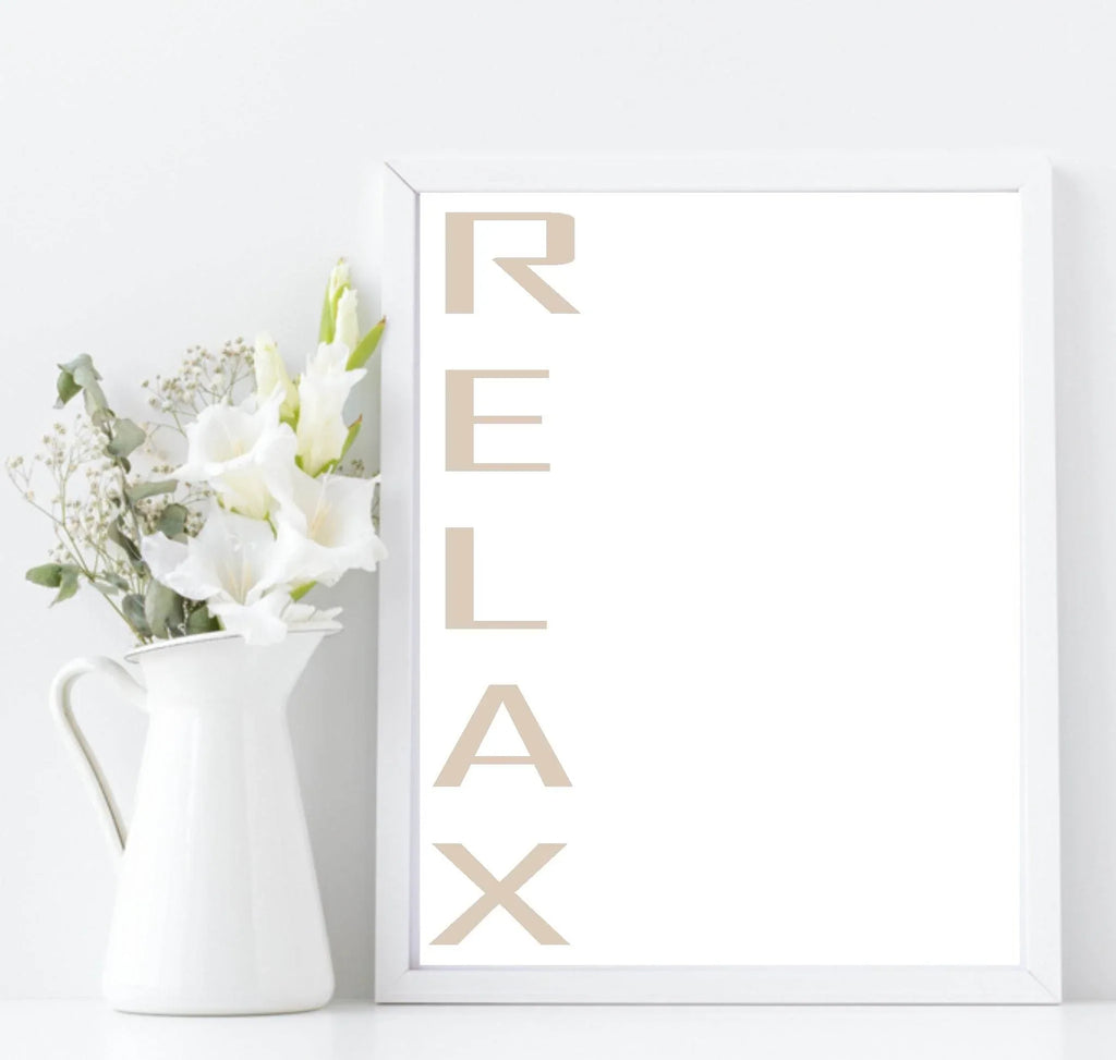 Relax Vertical Print | Mindful Wall Art - Larosier Prints