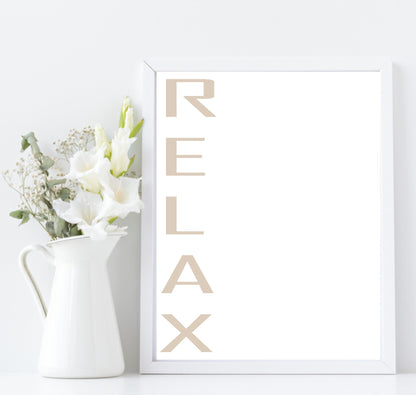 Relax Vertical Print | Mindful Wall Art