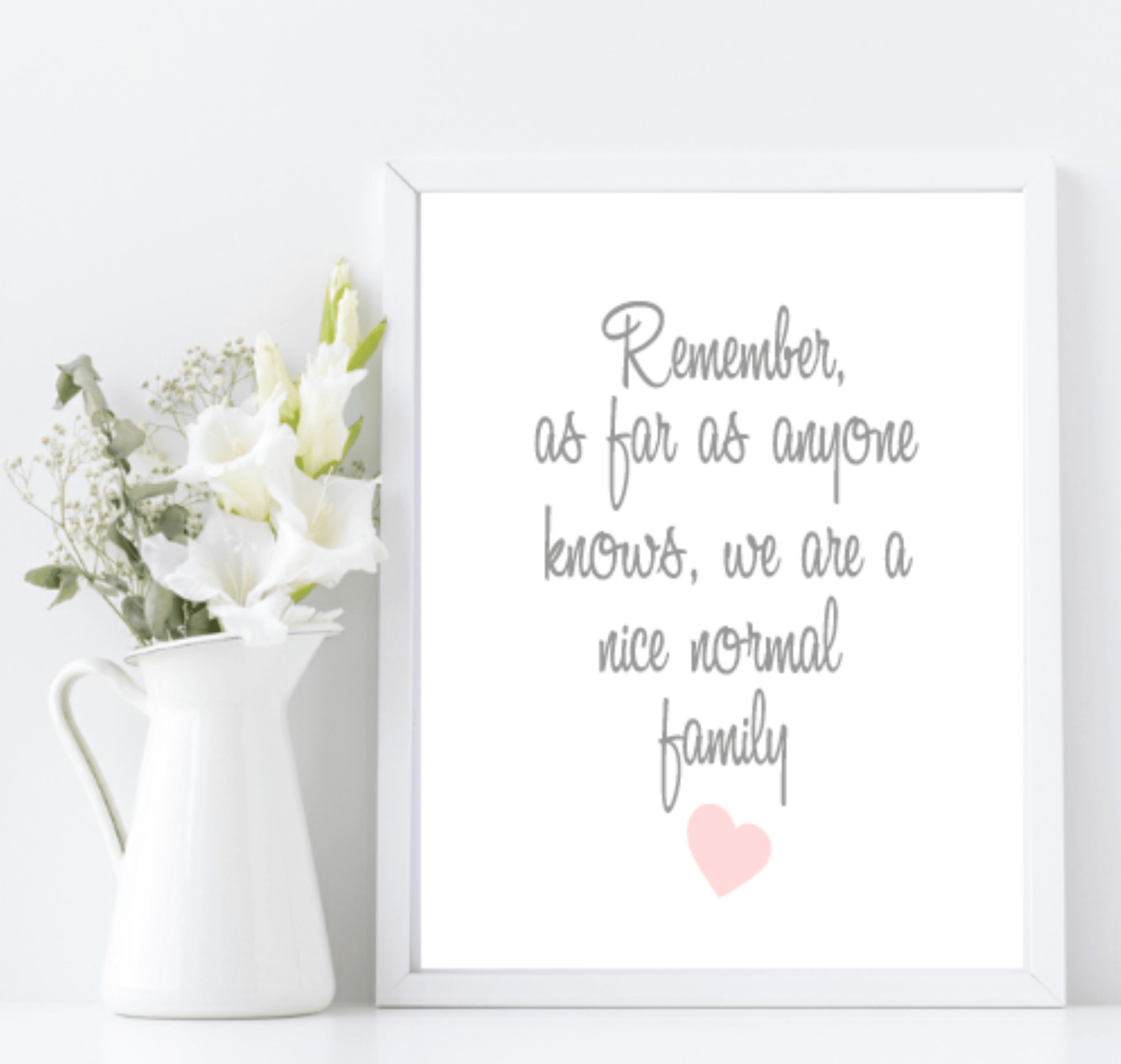 Remember We Are A Normal Family Print | Family & Love Wall Art