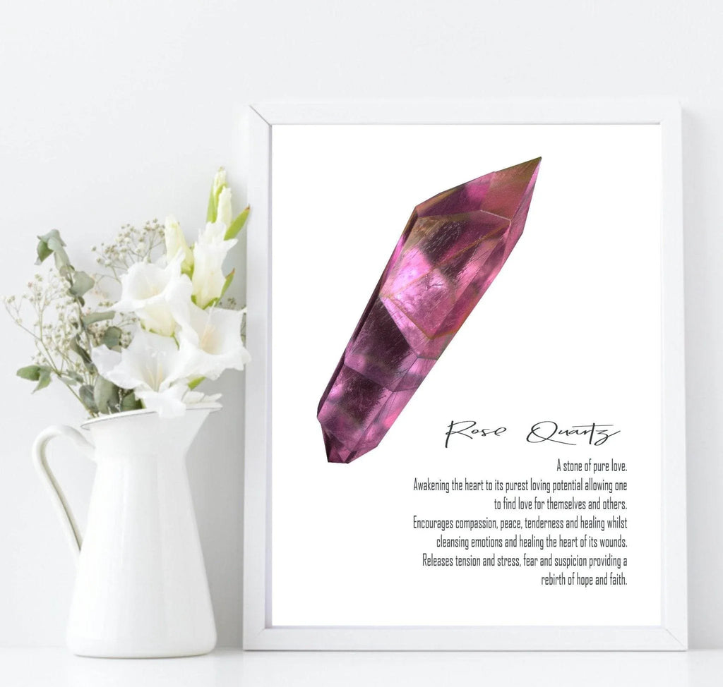 Rose Quartz Definition Print | Crystals Wall Art - Larosier Prints