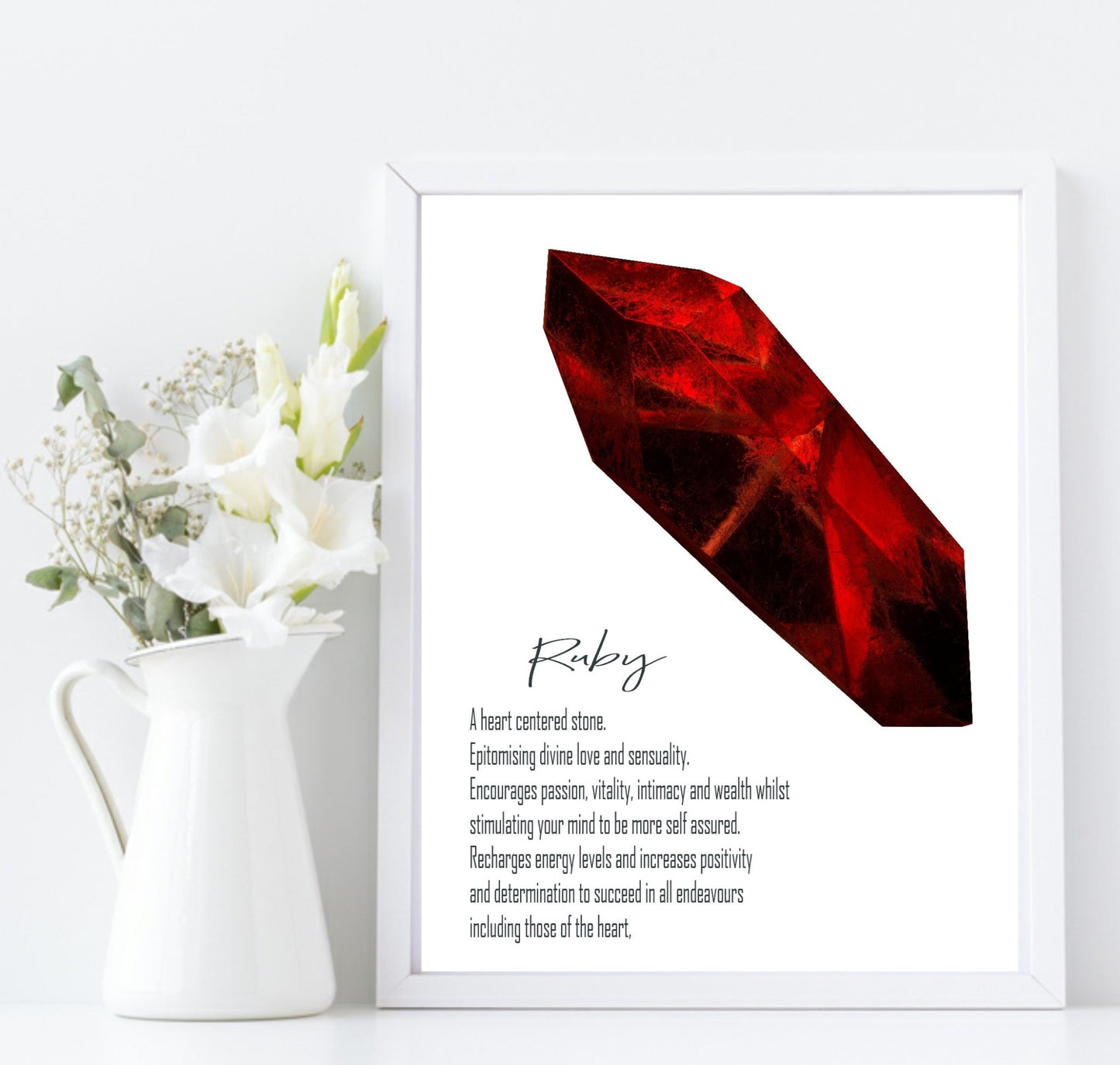 Ruby Definition Print | Crystals Wall Art White Background