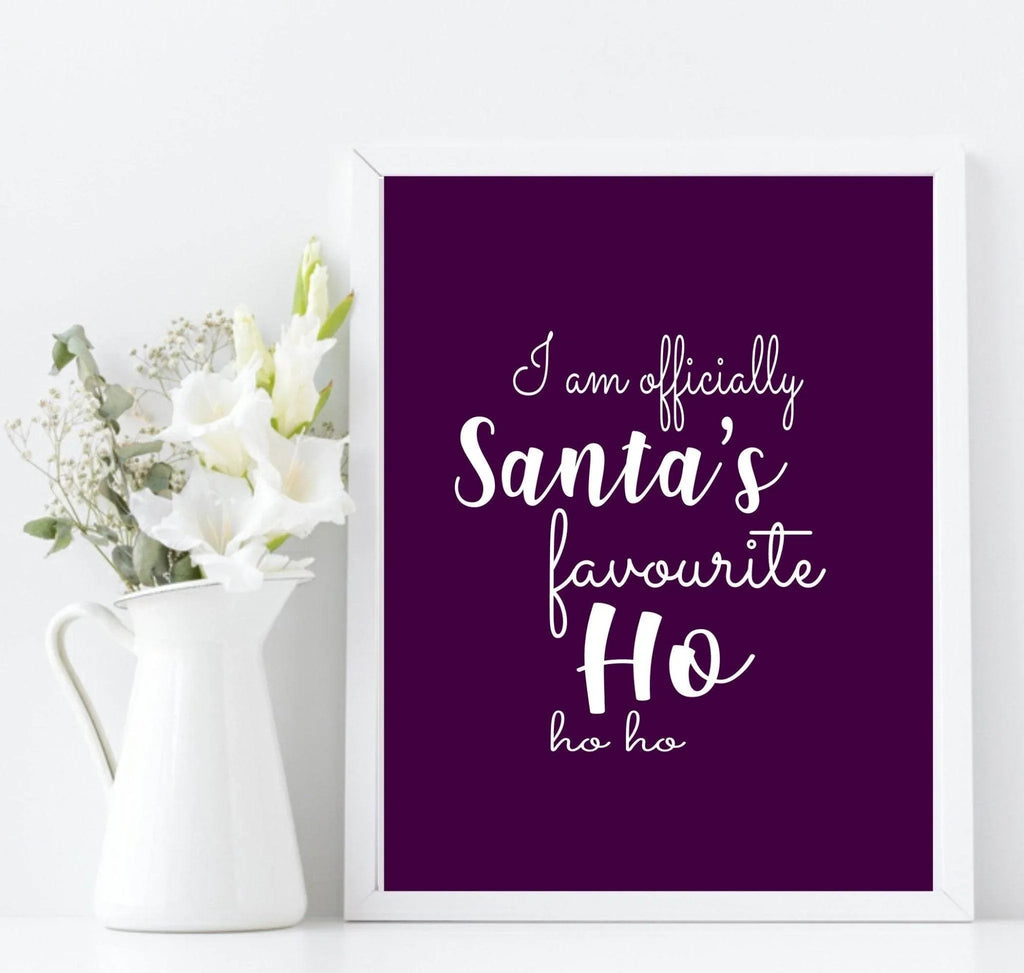 Santa's Favourite Ho Ho Ho Print | Funny Christmas Wall Art - Larosier Prints