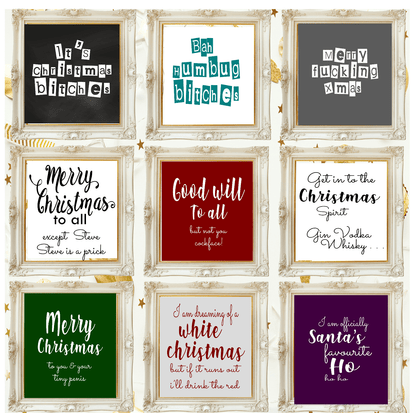 Santa's Favourite Ho Ho Ho Print | Funny Christmas Wall Art