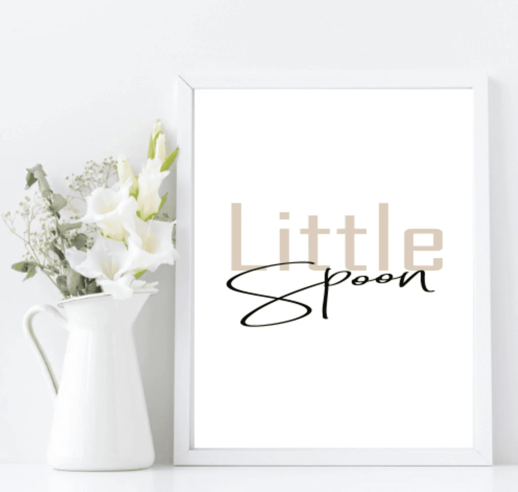 Set of 2 Big Spoon & Little Spoon Prints | Over The Bed Wall Art - Larosier Prints