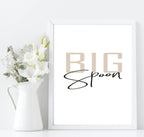 Set of 2 Big Spoon & Little Spoon Prints | Over The Bed Wall Art - Larosier Prints
