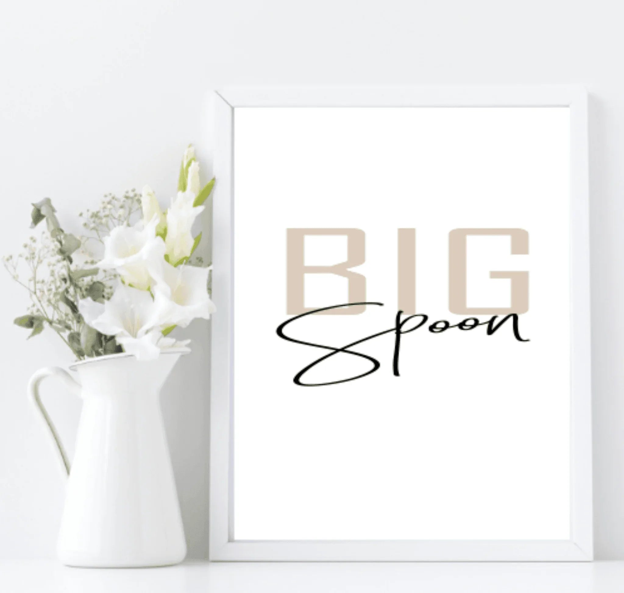 Set of 2 Big Spoon & Little Spoon Prints | Over The Bed Wall Art - Larosier Prints