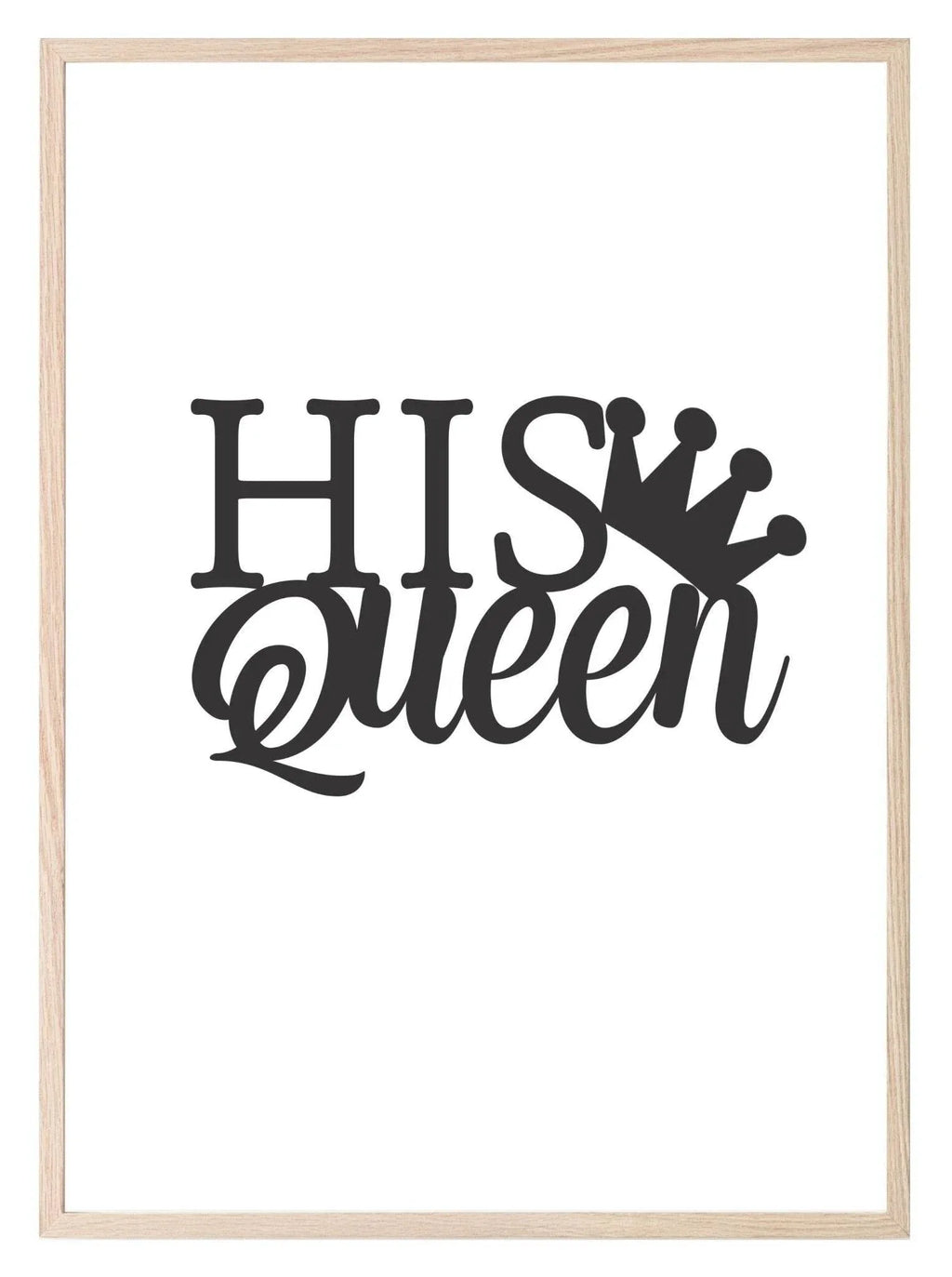 Set of 2 Her King His Queen Prints | Over The Bed Wall Art Set - Larosier Prints
