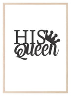 Set of 2 Her King His Queen Prints | Over The Bed Wall Art Set - Larosier Prints