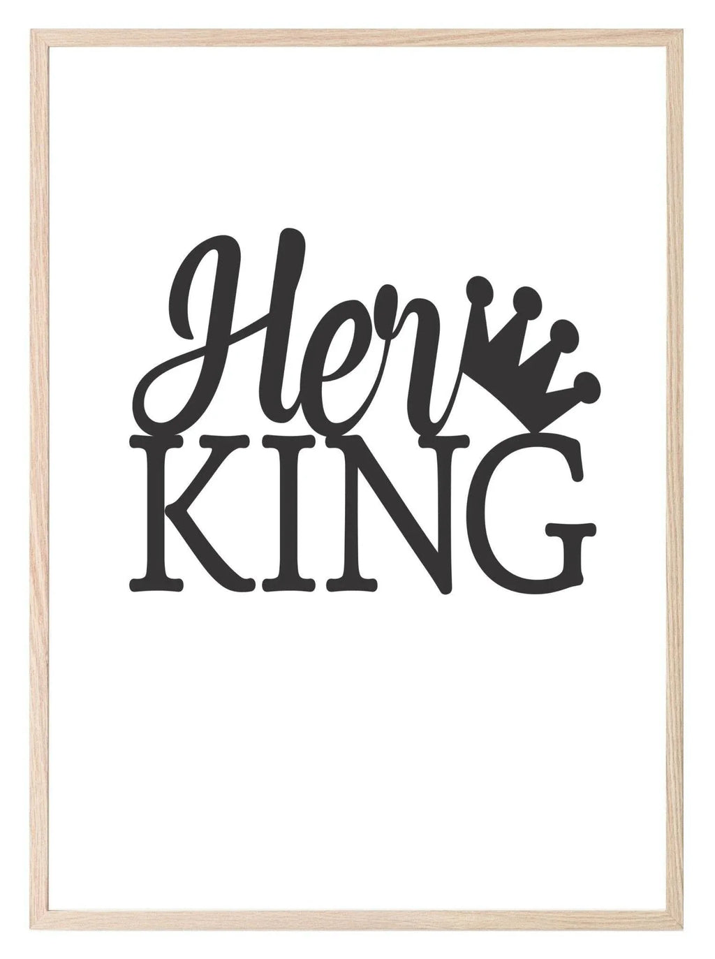 Set of 2 Her King His Queen Prints | Over The Bed Wall Art Set - Larosier Prints