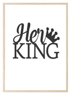 Set of 2 Her King His Queen Prints | Over The Bed Wall Art Set - Larosier Prints