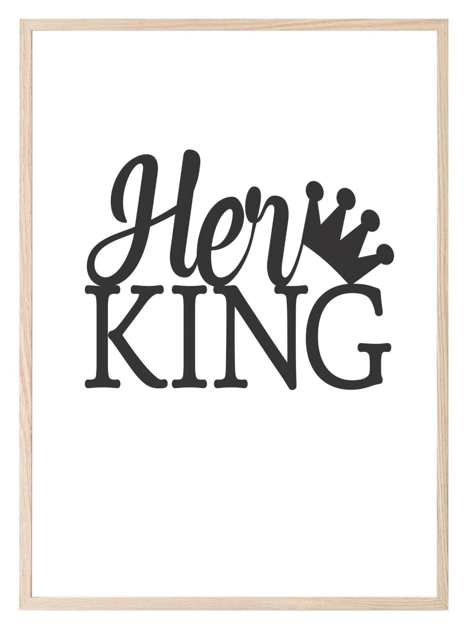 Set of 2 Her King His Queen Prints | Over The Bed Wall Art Set - Larosier Prints