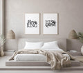 Set of 2 Her King His Queen Prints | Over The Bed Wall Art Set - Larosier Prints