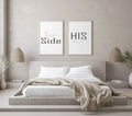 Set Of 2 Her Side & His Side Prints | Over The Bed Wall Art | Customisable - Larosier Prints