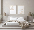 Set of 2 Love You More, Love You Most Prints | Couple Over The Bed Wall Art - Larosier Prints