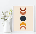 Set Of 3 Abstract Sun and Moon Prints | Celestial Wall Art - Larosier Prints