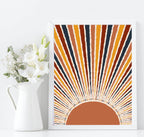 Set Of 3 Abstract Sun and Moon Prints | Celestial Wall Art - Larosier Prints