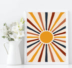 Set Of 3 Abstract Sun and Moon Prints | Celestial Wall Art - Larosier Prints