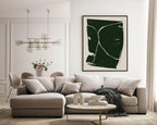 Set of 3 Beige & Green Abstract | Modern Art - Larosier Prints