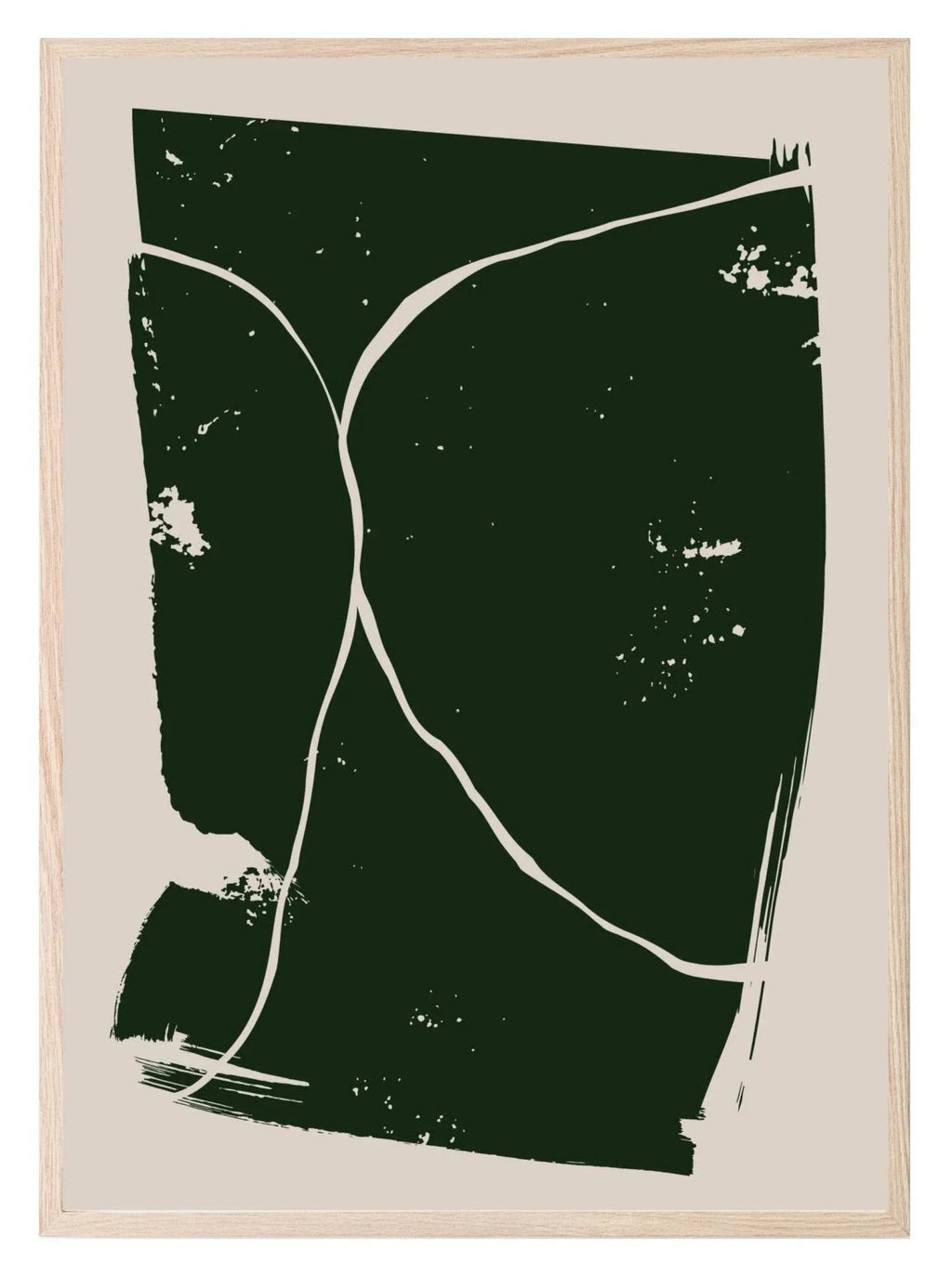 Set of 3 Beige & Green Abstract | Modern Art - Larosier Prints