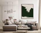 Set of 3 Beige & Green Abstract | Modern Art - Larosier Prints