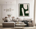 Set of 3 Beige & Green Abstract | Modern Art - Larosier Prints