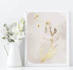 Set of 3 Gold Feather Prints | Modern Wall Art - Larosier Prints
