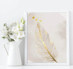 Set of 3 Gold Feather Prints | Modern Wall Art - Larosier Prints
