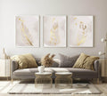 Set of 3 Gold Feather Prints | Modern Wall Art - Larosier Prints