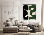 Set of 3 Green & Black Abstract | Modern Wall Art - Larosier Prints
