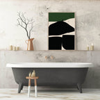Set of 3 Green & Black Abstract | Modern Wall Art - Larosier Prints