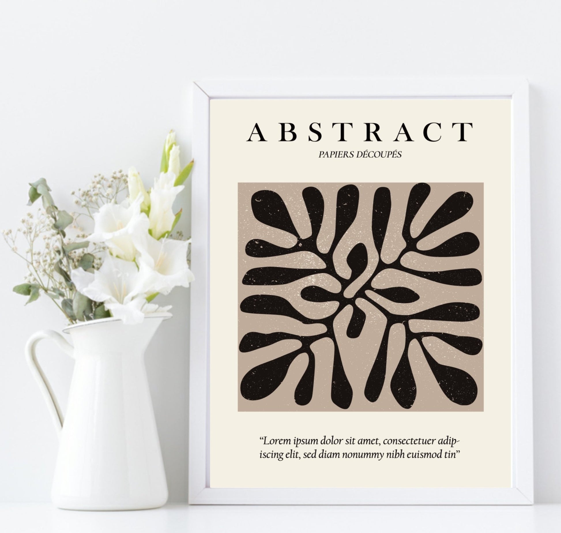 Set Of 3 Matisse Abstract Neutral Prints | Papiers Decoupe Wall Art