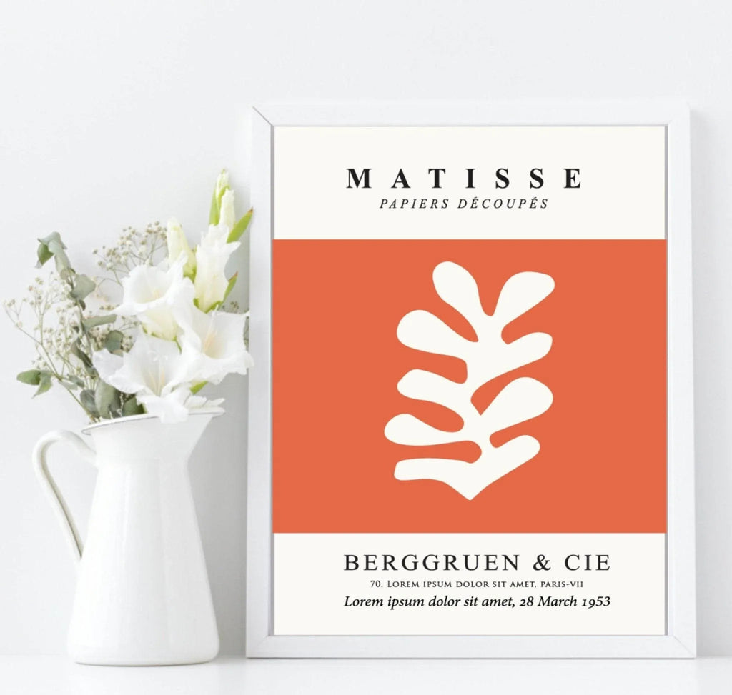 Set of 3 Matisse Abstract Wall Art Prints | Essence Of Life Cat Wall Art - Larosier Prints